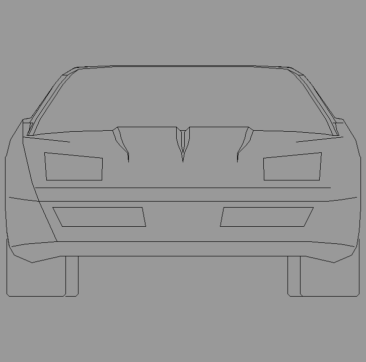 Bloque Autocad Vista de Coche Corvette Bibliot. 2D-3D en Alzado